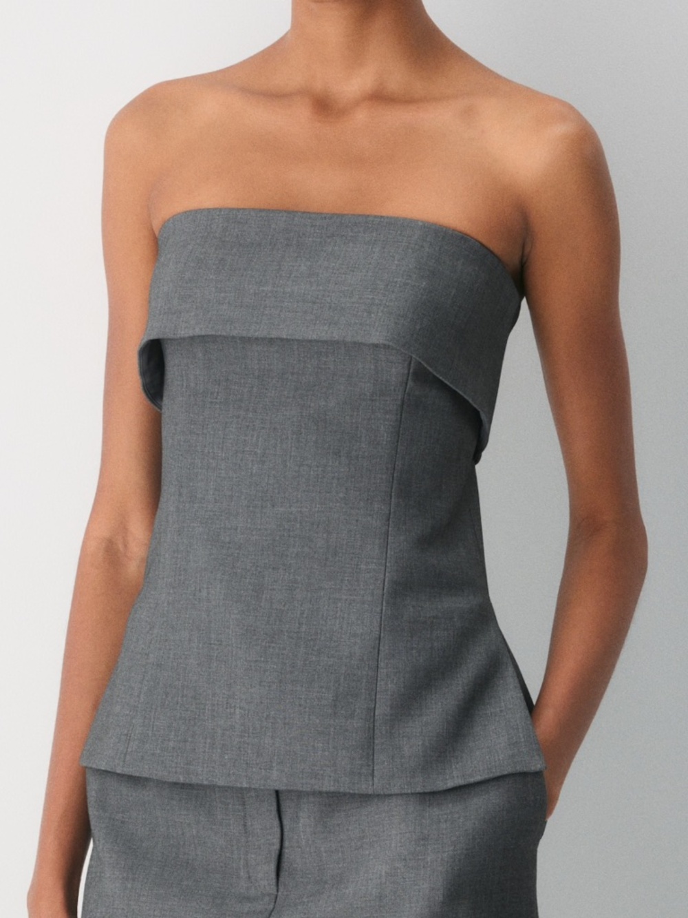 Aritzia Element Tube Top in Heather Charcoal